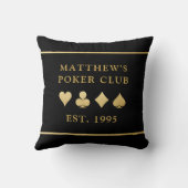 トランプのポーカークパーソナライズされたラブゲームルーム金ゴールドカードスーツ クッション (裏面)