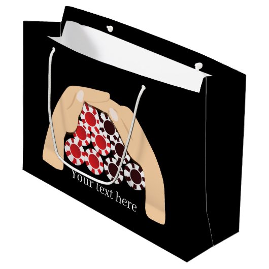 トランプのポーカークールチップの勝者パーティーカジノ ラージペーパーバッグ (正面アングル)