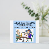 トランプのポーカーゲームプレーヤーのジョーク ポストカード (スタンド正面)
