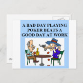 トランプのポーカーゲームプレーヤーのジョーク ポストカード (正面/裏面)