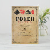 トランプのポーカーゲーム大会ヴィンテージ分与紙 招待状 (スタンド正面)