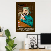 トランプのポーカーゲームPOSTER (Dog Dealing Cards) ポスター (ホームオフィス)