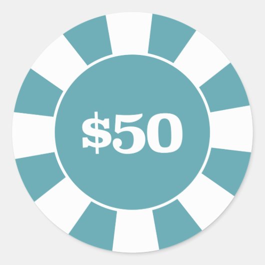 トランプのポーカーコースター50青 ラウンドシール (正面)