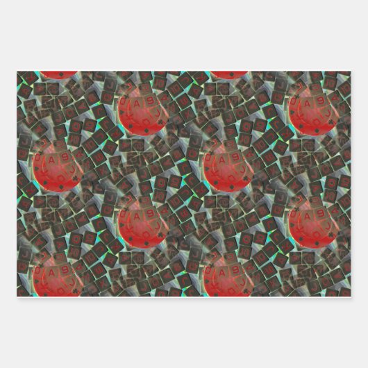 トランプのポーカーサイコロ及びトランプのポーカーチップ芸術的包装紙 ラッピングペーパーシート (正面)