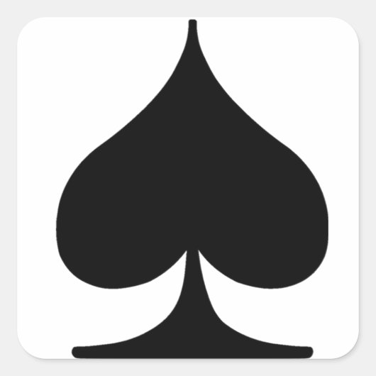 トランプのポーカースイートスペード スクエアシール (正面)