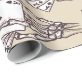 トランプのポーカースケルトンハンズ（4枚のACEカード付き） ラッピングペーパー (ロールコーナー)