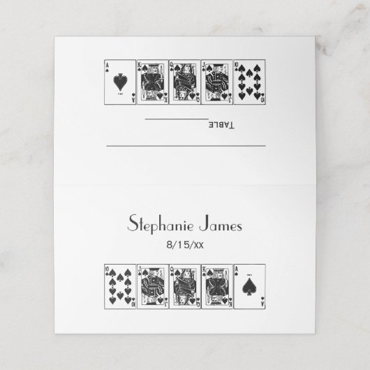トランプのポーカーストレートフラッシュスペード座席表エスコートカード プレイスカード (外部開封)