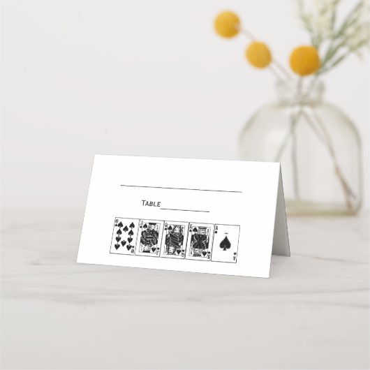 トランプのポーカーストレートフラッシュスペード座席表エスコートカード プレイスカード (裏面)