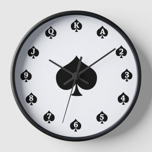 トランプのポーカースペード 壁時計 (正面)