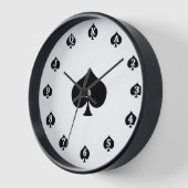 トランプのポーカースペード 壁時計 (傾斜)