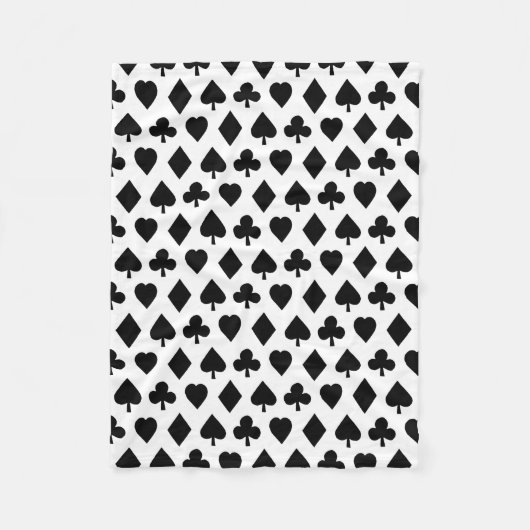 トランプのポーカースーツパタカスタムーンの背景色 フリースブランケット (正面)
