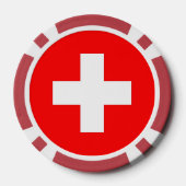 トランプのポーカーチップとスイス国旗 ポーカーチップ (裏面)