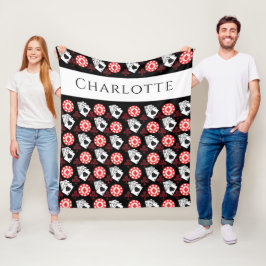 トランプのポーカーチップとトランプエースとクロス フリースブランケット