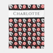 トランプのポーカーチップとトランプエースとクロス フリースブランケット (正面)