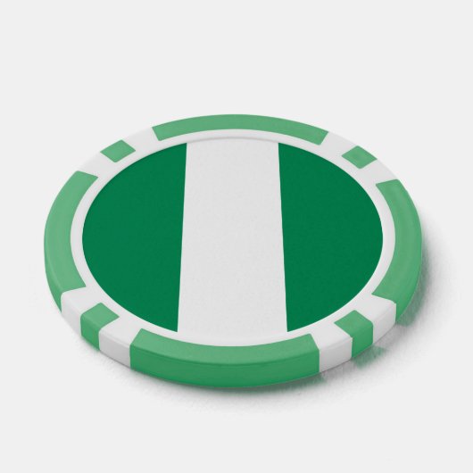 トランプのポーカーチップとナイジェリア国旗 ポーカーチップ (シングル)