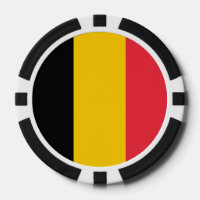 トランプのポーカーチップとベルギー国旗