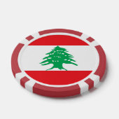 トランプのポーカーチップとレバノン国旗 ポーカーチップ (シングル)