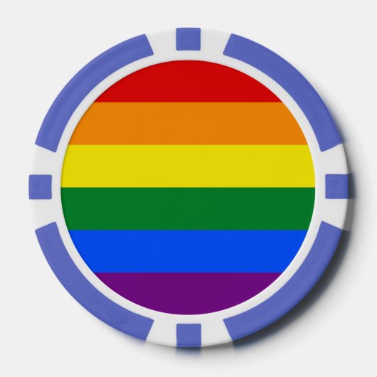 トランプのポーカーチップとLGBTレインボーフラグ ポーカーチップ (正面)