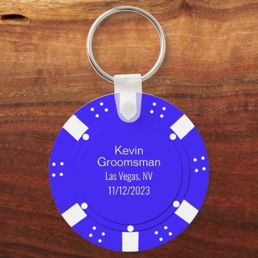 トランプのポーカーチップカジノをテーマにした結婚式の引き出物 キーホルダー (正面)