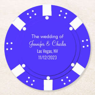 トランプのポーカーチップカジノテーマズ結婚コースター ラウンドペーパーコースター