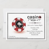 トランプのポーカーチップカジノパーティの招待状 招待状 (正面)
