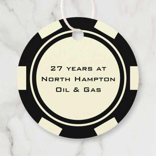 トランプのポーカーチップカジノブラックオフホワイトリタイア フェイバータグ (裏面)