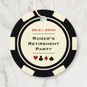 トランプのポーカーチップカジノブラックオフホワイトリタイア フェイバータグ (正面)