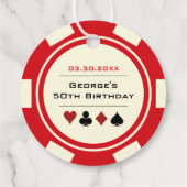 トランプのポーカーチップカジノレッドオフホワイト誕生日 フェイバータグ (裏面)