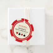 トランプのポーカーチップカジノレッドオフホワイト誕生日 フェイバータグ (インサイチュ)