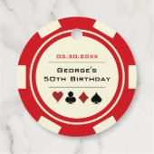 トランプのポーカーチップカジノレッドオフホワイト誕生日 フェイバータグ (裏面)