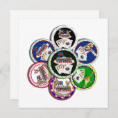 トランプのポーカーチップスガロール 招待状 (正面/裏面)