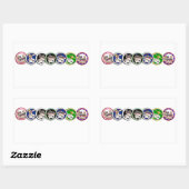 トランプのポーカーチップスガロール 長方形シール (シート)