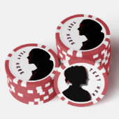 トランプのポーカーチップス女の子のシルリエットとカスタム文字 ポーカーチップ (積み重ね)