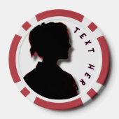 トランプのポーカーチップス女の子のシルリエットとカスタム文字 ポーカーチップ (裏面)