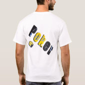 トランプのポーカーチップスDimensロゴ、メンズホワイトTシャツ Tシャツ (裏面)