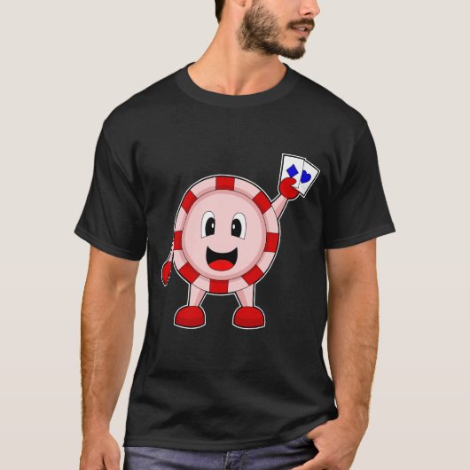 トランプのポーカーチップトランプのポーカートランプのポーカーカードカードゲーム Tシャツ (正面)