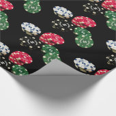 トランプのポーカーチップパターン ラッピングペーパー (角)