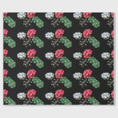 トランプのポーカーチップパターン ラッピングペーパー (フラット)