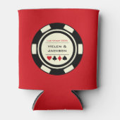 トランプのポーカーチップブラックレッドラスベガス結婚カジノ 缶クーラー (正面)