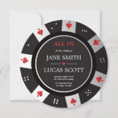トランプのポーカーチップラスベガスカジノ結婚式招待状 招待状 (正面)
