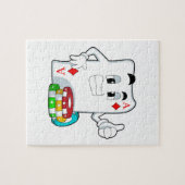 トランプのポーカーチップ付きトランプのポーカーカード ジグソーパズル (横)