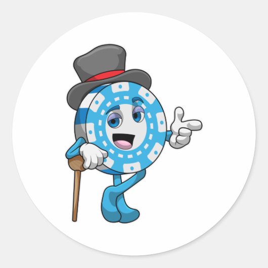 トランプのポーカーチップ付トランプのポーカー ラウンドシール (正面)