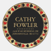 トランプのポーカーチップ住所 シール (正面)