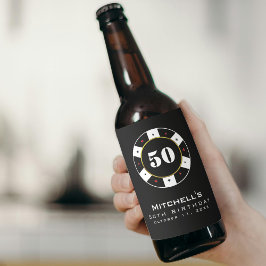 トランプのポーカーチップ50thバースデーパーティーブラック ビールラベル