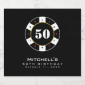 トランプのポーカーチップ50thバースデーパーティーブラック ビールラベル (シングルラベル)