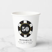 トランプのポーカーチップ50th誕生日パーティー 紙コップ (正面)