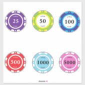 トランプのポーカーチップ シール (シート)