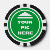 トランプのポーカーチップ – 画像を追加 – 黒 ポーカーチップ (正面)