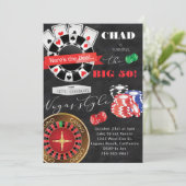 トランプのポーカーテーマバースデーパーティーカジノ 招待状 (スタンド正面)