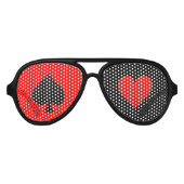 トランプのポーカーナイトスペードとハートパーティーサングラス アビエーターサングラス (正面)